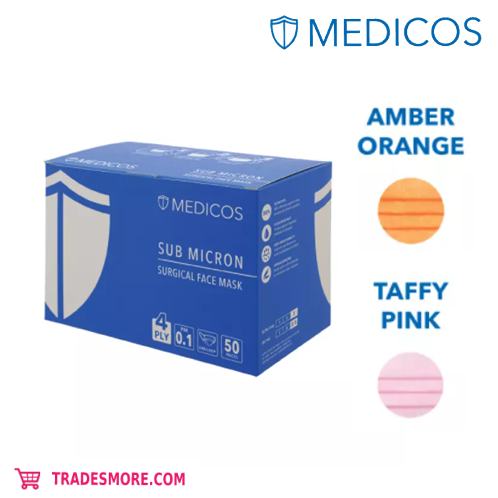 MEDICOS Surgical Face Mask 4ply [Wholesale available] Assorted color (50pcs/box)(20boxes/carton)
