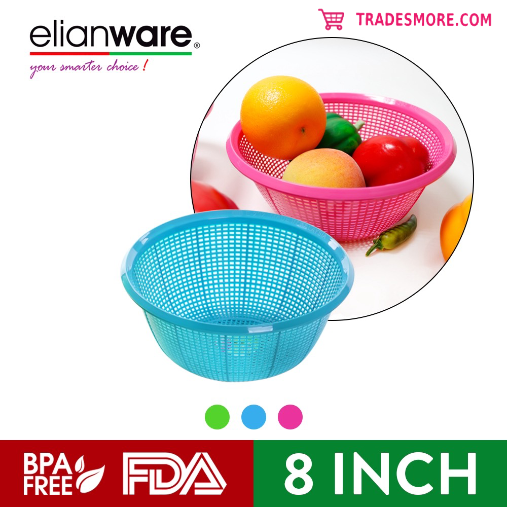 Elianware (3 Pcs Set) Round BPA Free Multipurpose Kitchen Fruit Vegetable Strainer Colander [Wholesale available]